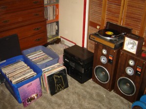 My stereo and a few more records.