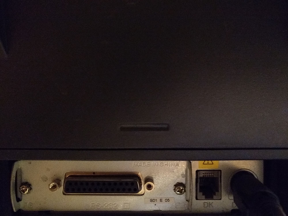 The RS-232 port on the back.