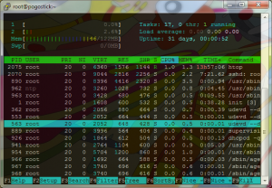 Pogoplug v3 Running htop.