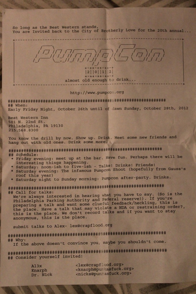 Pumpcon 2012 Announcement.